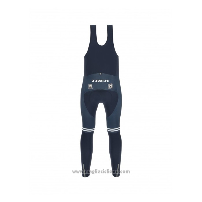 2021 Abbigliamento Ciclismo Trek Segafredo Bianco Scuro Blu Manica Lunga e Salopette